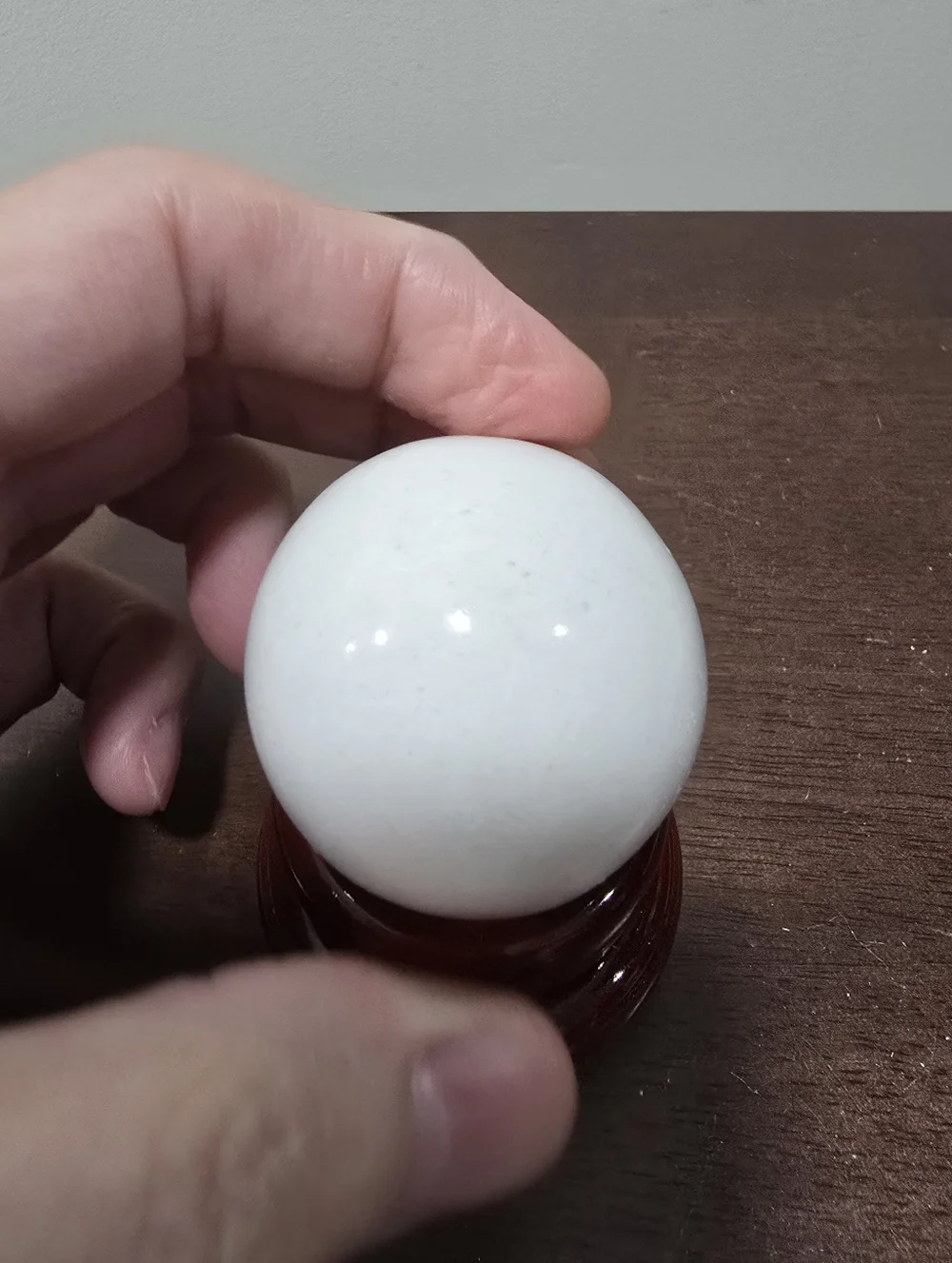 Scolecite Crystal Sphere 45 mm - Picture 8 of 9